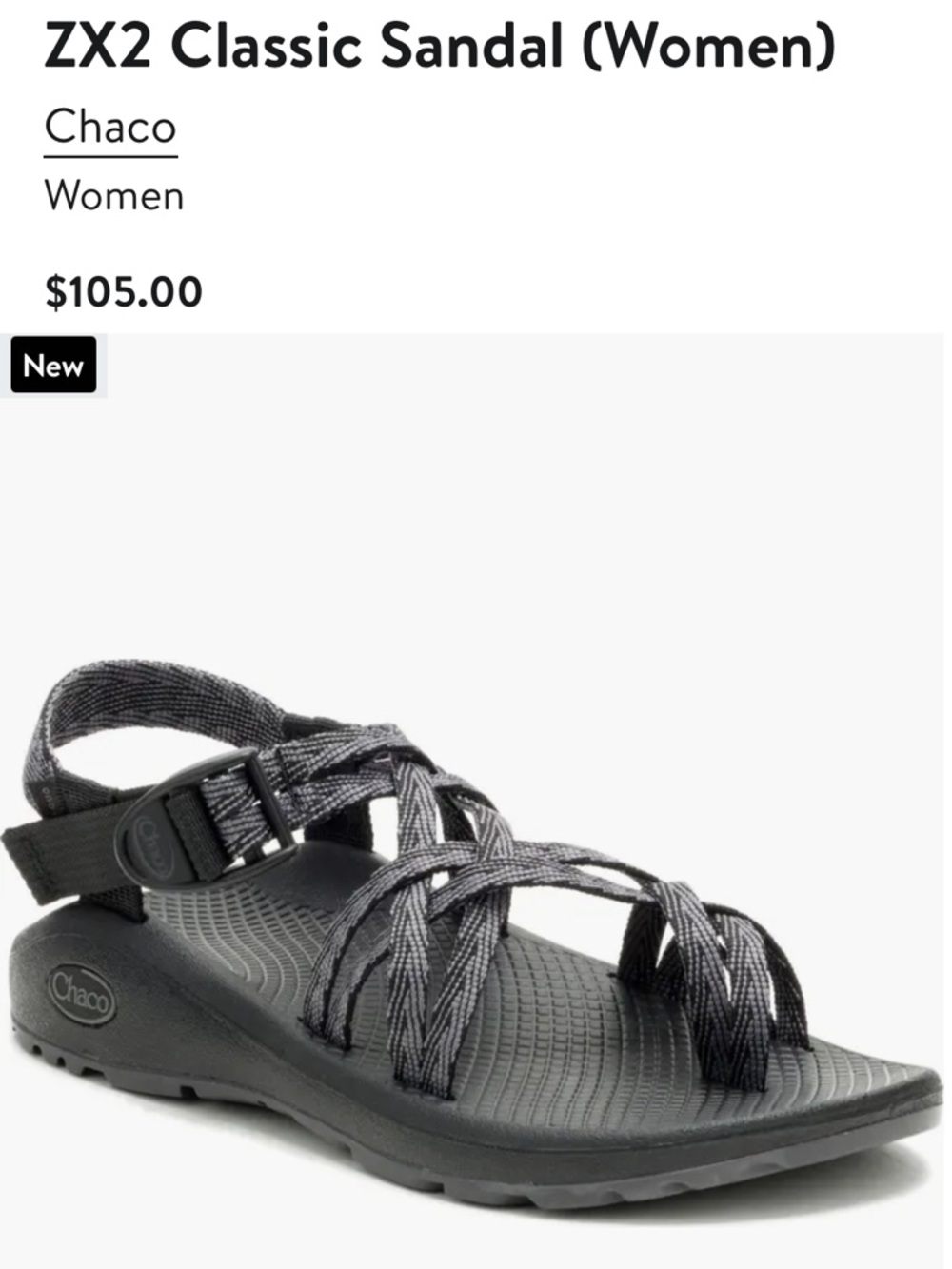 Chaco Womens Black Sandals